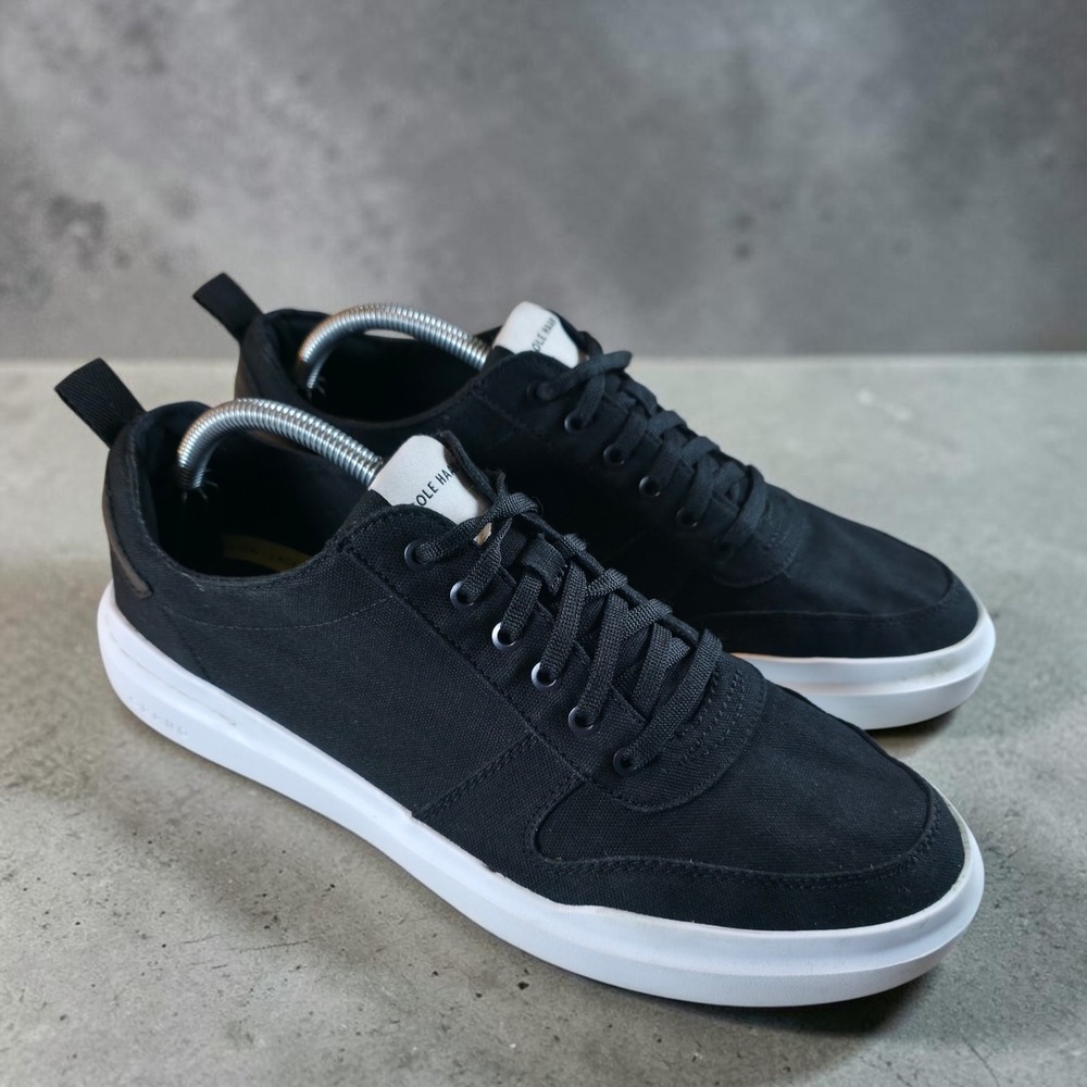 Cole Haan Mens Grandpro Rally Canvas Court Black Canvas White C34741 Size 10.5 M